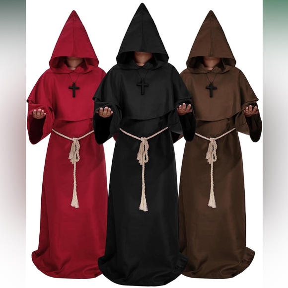 Medieval Hooded Monk Robe Costume Friar Priest Robe
Cloak Renaissance Costume -S - Picture 5 of 7